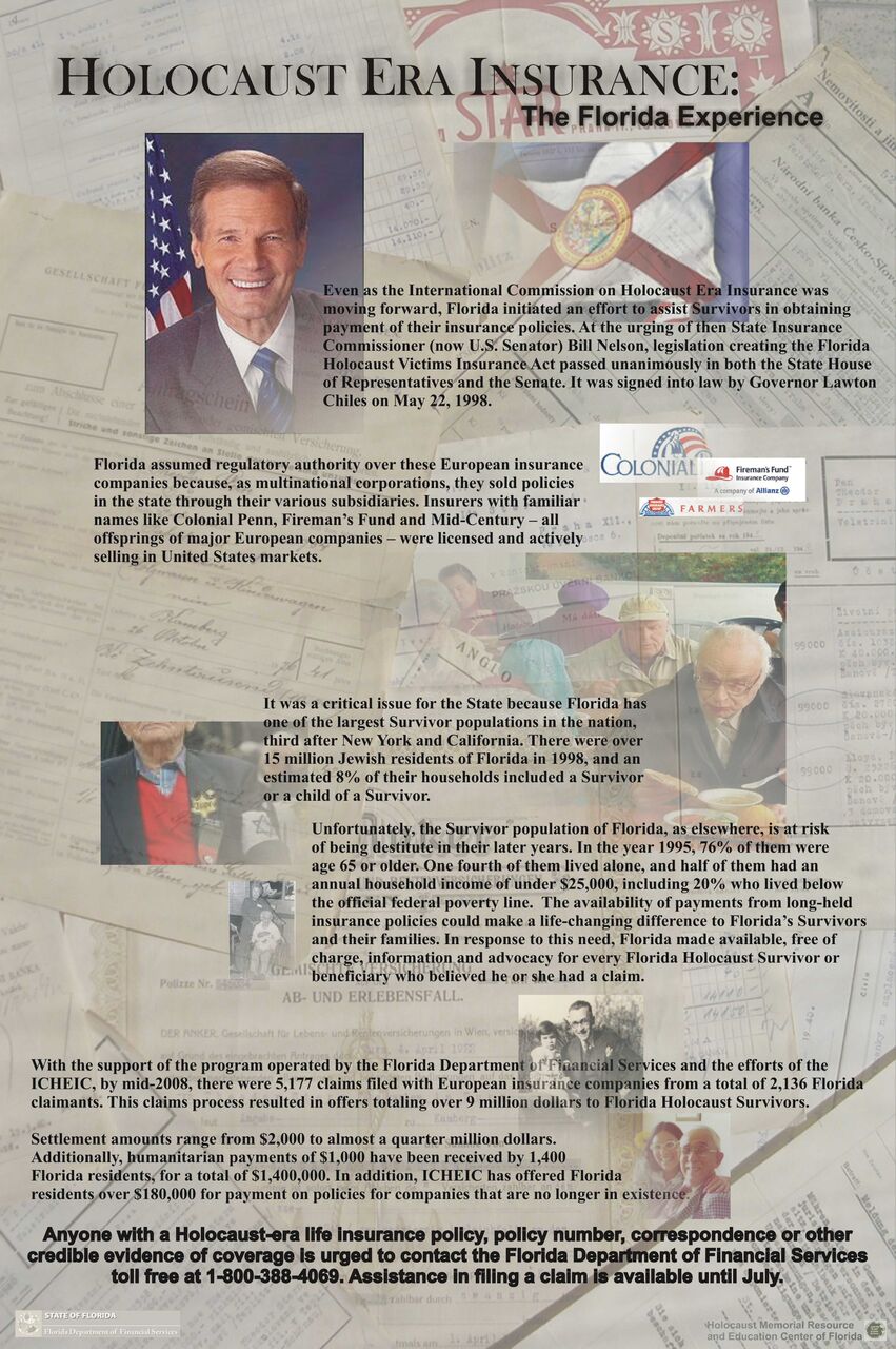Document explaining Holocaust Survivor Insurance in Florida