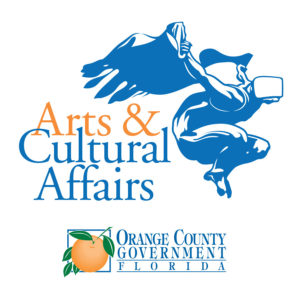 Arts & Cultural Affairs logo with the Orang eCounty Government Florida logo beneath