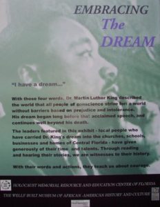 Martin Luther King Embracing the Dream Poster at Museum