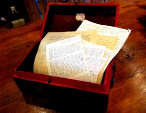 Red Lacquer Chinese box with Ruth Alice Lequear letter to parents plus more letters scaled